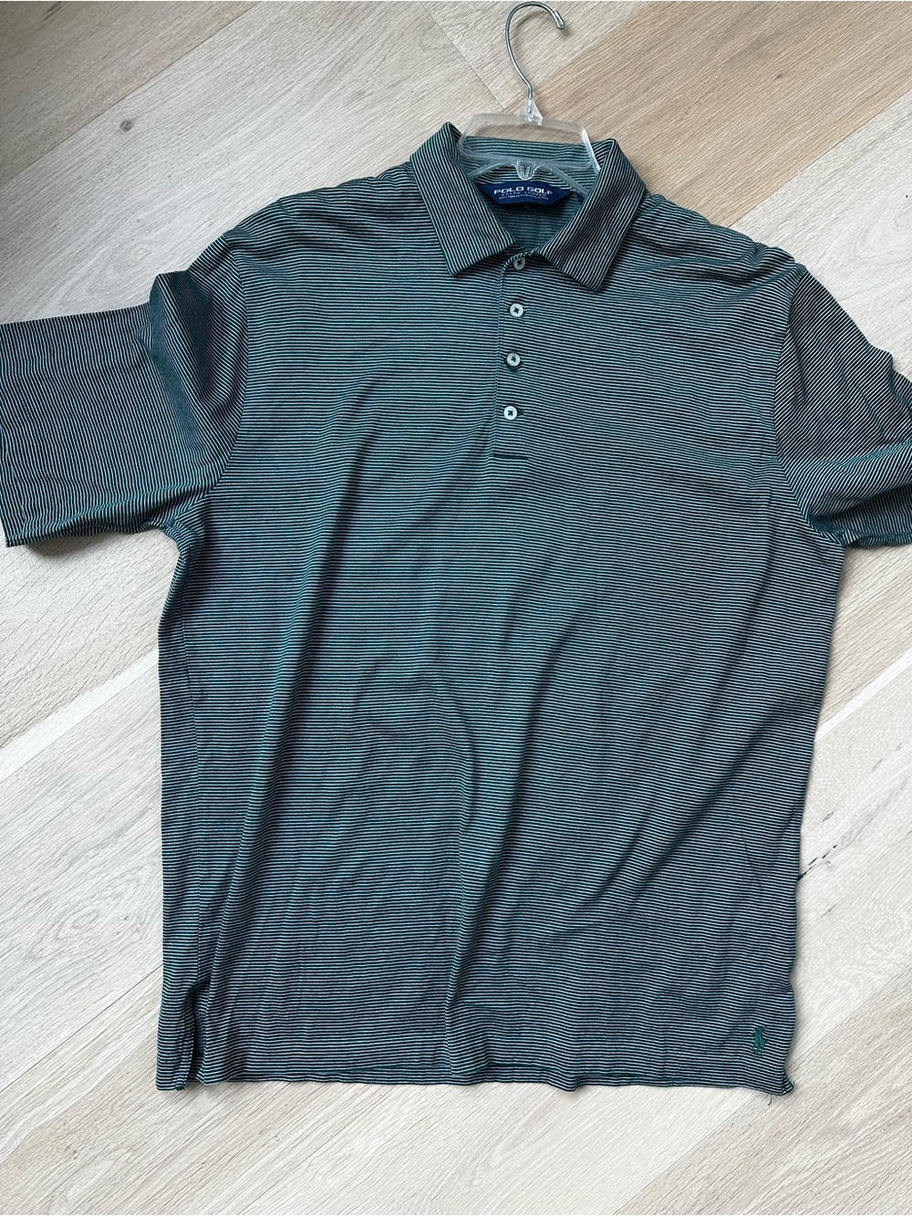 Polo Golf by Ralph Lauren Men's Dark Green Micro-Striped Cotton Polo